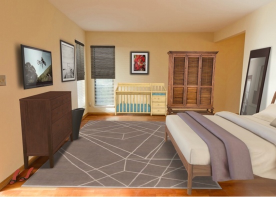 one bedroom apartment with baby Design Rendering