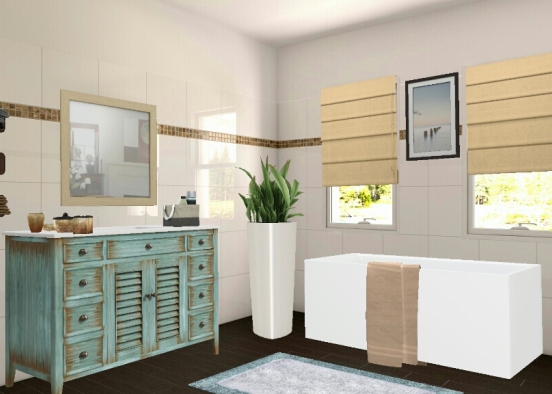 Simple bathroom Design Rendering