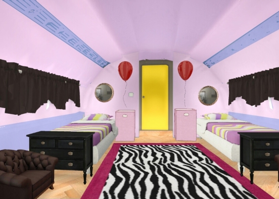 Amy & Zaras room Design Rendering