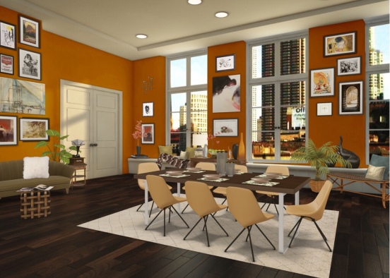 Comfy art dining room  Design Rendering