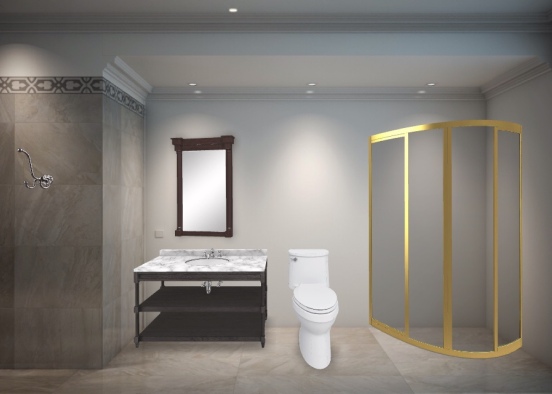 Banheiro bonito para relaxar Design Rendering