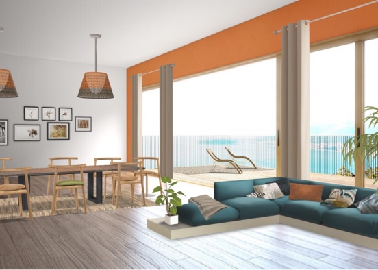 Beach home with complimentary colors!  Design Rendering