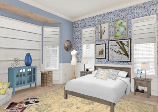 Eclectic guest room Design Rendering