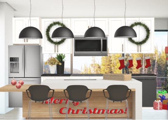 Christmas Kitchen  Design Rendering