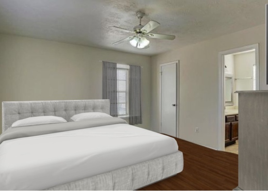 Bedroom gray with brown wood Design Rendering
