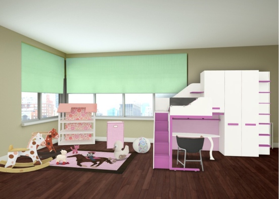 little girl room 🐎🛏 Design Rendering