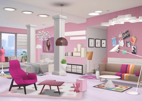 pink bedroom 💡 Design Rendering