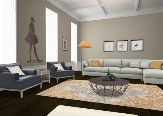 Old english living room Design Rendering