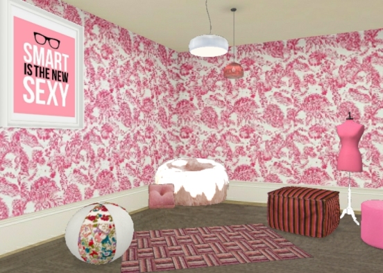 The pink room relaxation  Design Rendering