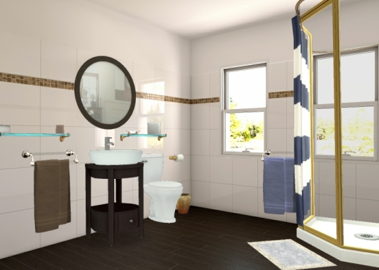 Simple Bathroom  Design Rendering