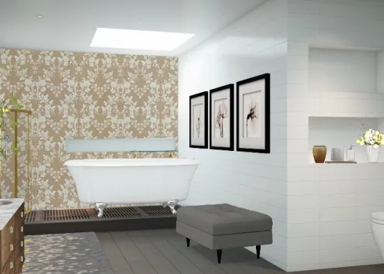 Simple but classic bathroom Design Rendering