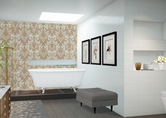 Simple but classic bathroom Design Rendering