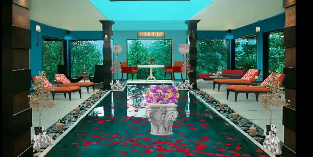 Indoor Romantic Pool side design  🏖️💕💑