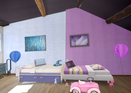 lovely living kids bedroom  Design Rendering