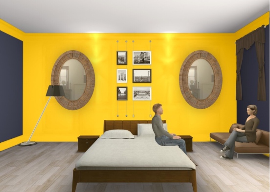 bedroom yellow qwe Design Rendering