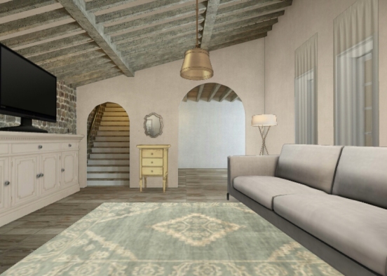 Sala de estar provençal Design Rendering