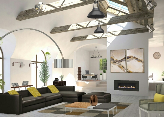 Rustic\modern living room Design Rendering