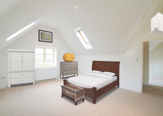 attic bedroom Design Rendering