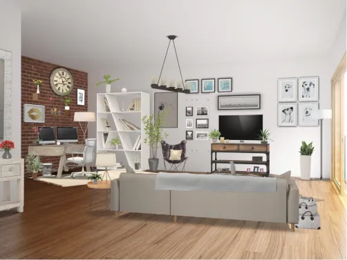 Cozy living Room office.