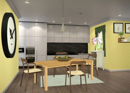 Simple kitchen/dinning room Design Rendering