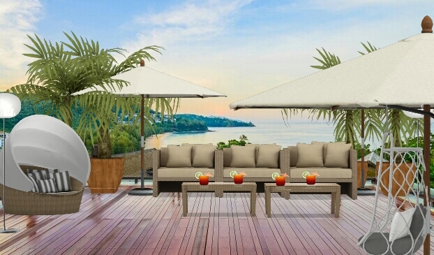 Summer terrace. Design Rendering