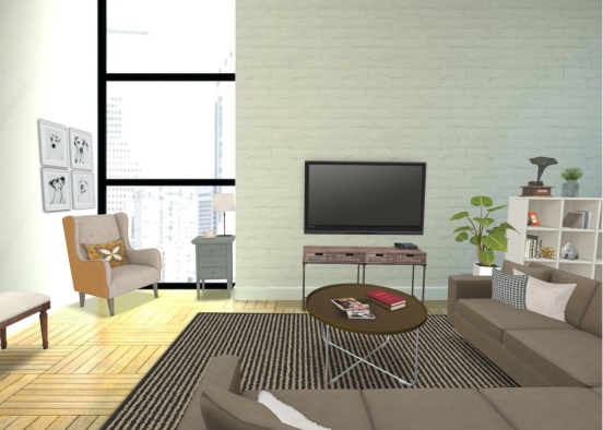 New York apartment living room Design Rendering