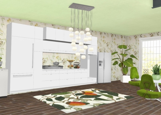 Floral kitchen Design Rendering