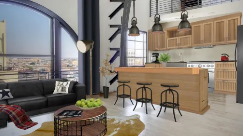 Living Room & Kitchen