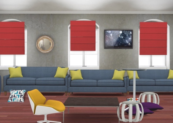 A Dream Living Room Design Rendering