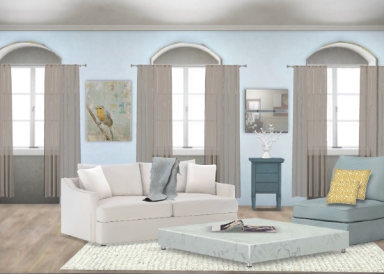 Calming Living Room Design Rendering