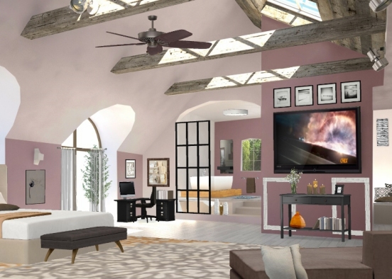 Luxury sunny loft  Design Rendering