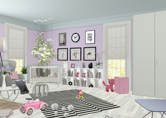 Pastel girl's room  Design Rendering