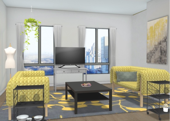 Yellow Living space! Design Rendering