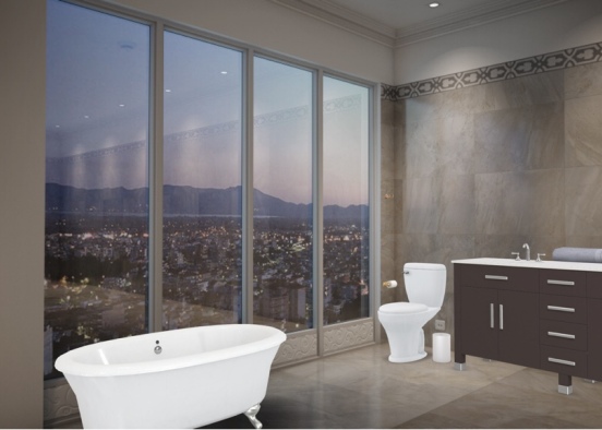 luxury bathroom Design Rendering
