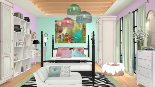 A bright bedroom for a teenager