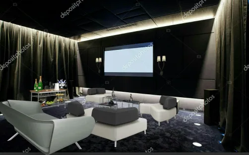 Modern private home movie theater 