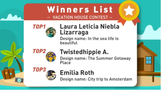 Summer house Contest Winners 🥇🥈🥉