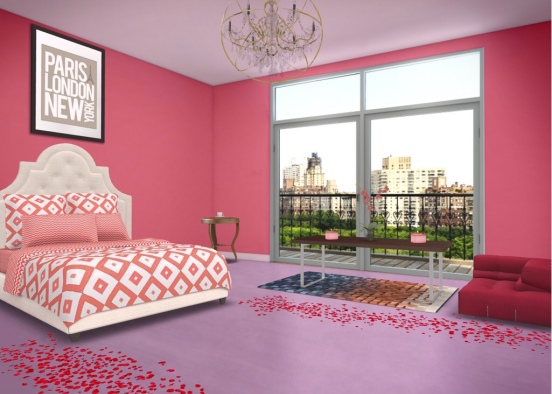Red 🌹 Bedroom Design Rendering