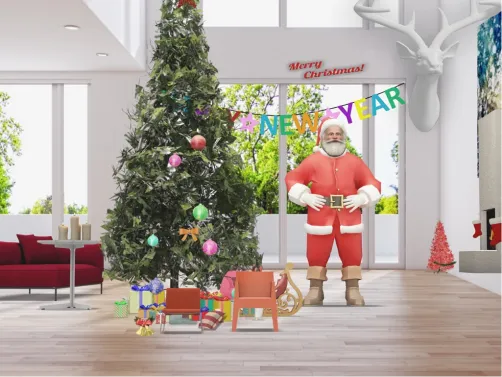 chrismas eve and Santa is bringing presents 