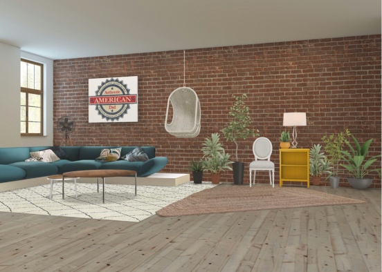 Vintage and cosi living room  Design Rendering