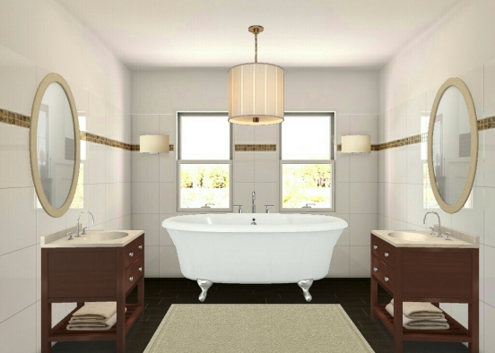 Simple bathroom  Design Rendering