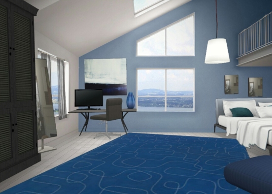 Chambre bleue Design Rendering