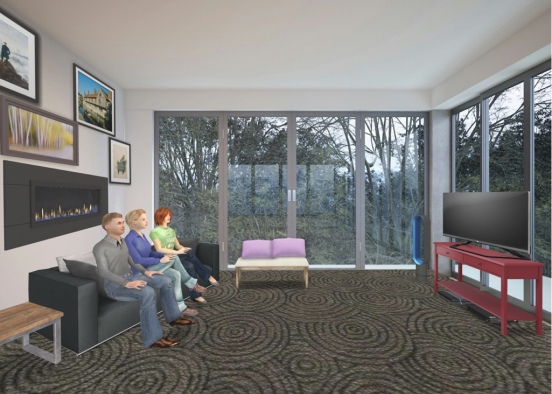 Living room with out Wi-Fi Design Rendering