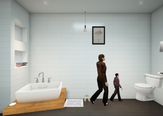 No banheiro  Design Rendering