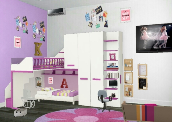 Habitación para niñas  Design Rendering
