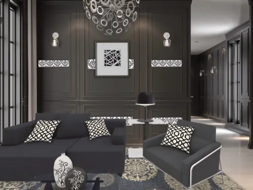 Luxurious black and white mini sala