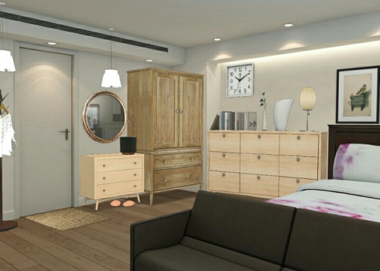 Small hostel room Design Rendering