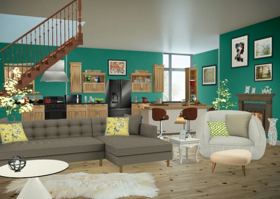 Kitchen/living room Design Rendering