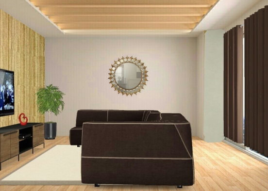 Sala simples  Design Rendering