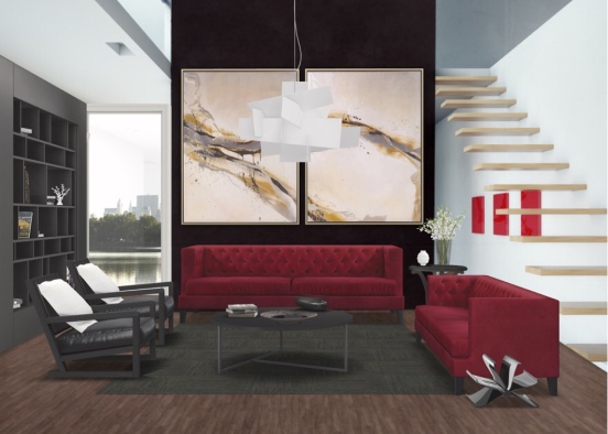 Apartment NYC living room  Design Rendering